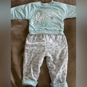 Vintage Baby Light Blue Reversible Bear Set